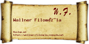Wallner Filoméla névjegykártya